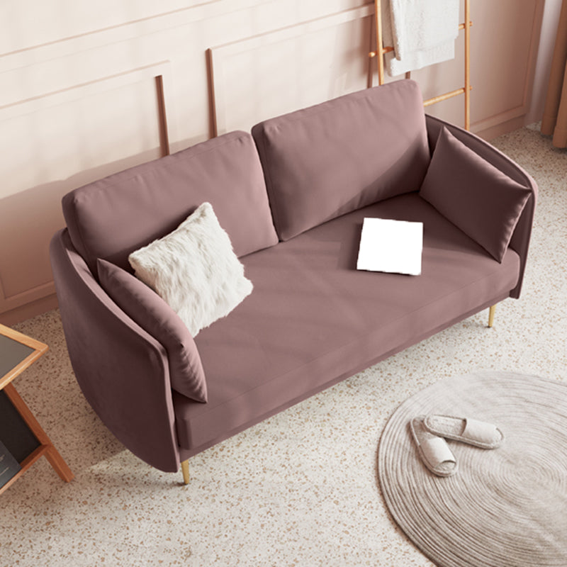 Square Arm Contemporary Settee Sofa Standard Velvet Settee Couch