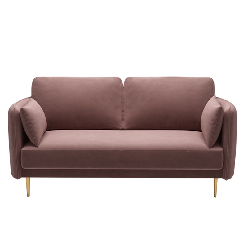 Square Arm Contemporary Settee Sofa Standard Velvet Settee Couch