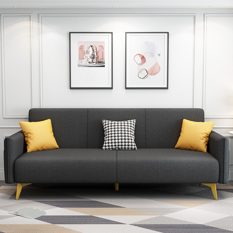 Contemporary Square Arm Living Room Fabric Stationary Seating