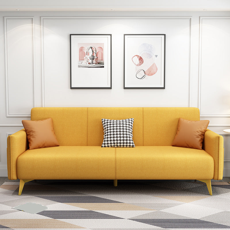 Contemporary Square Arm Living Room Fabric Stationary Seating