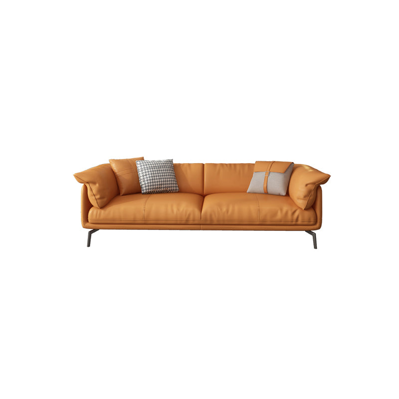 Pillow Top Arm Sofa & Chaise 32.68" H Genuine Leather Cushions Sofa