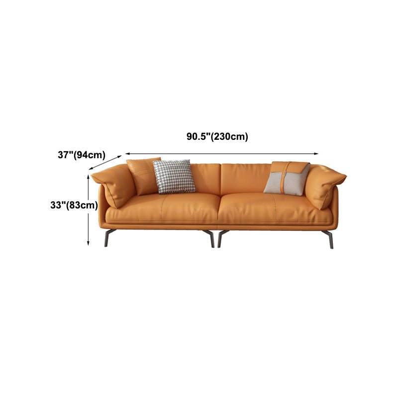 Pillow Top Arm Sofa & Chaise 32.68" H Genuine Leather Cushions Sofa