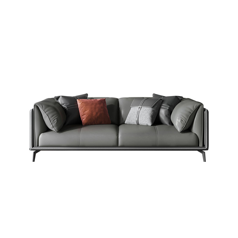 30.7" H Modern Cushions Sofa Genuine Leather Pillow Top Arm Sofa & Chaise