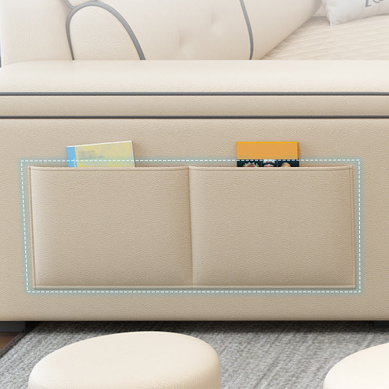 Contemporary Sofa Faux Leather U-Shaped Modular Furniture Sectionals