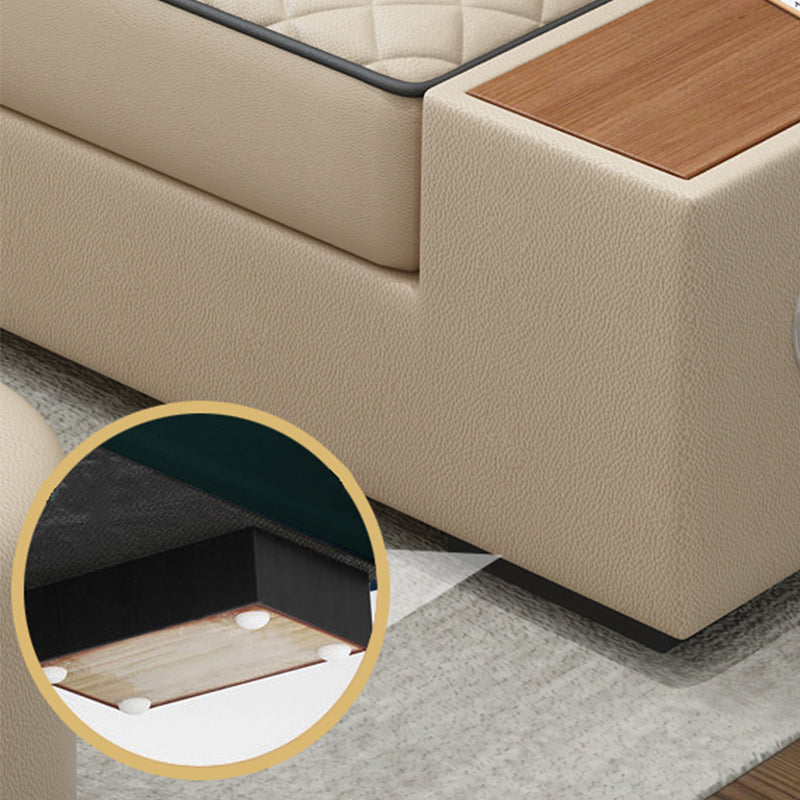 Contemporary Sofa Faux Leather U-Shaped Modular Furniture Sectionals