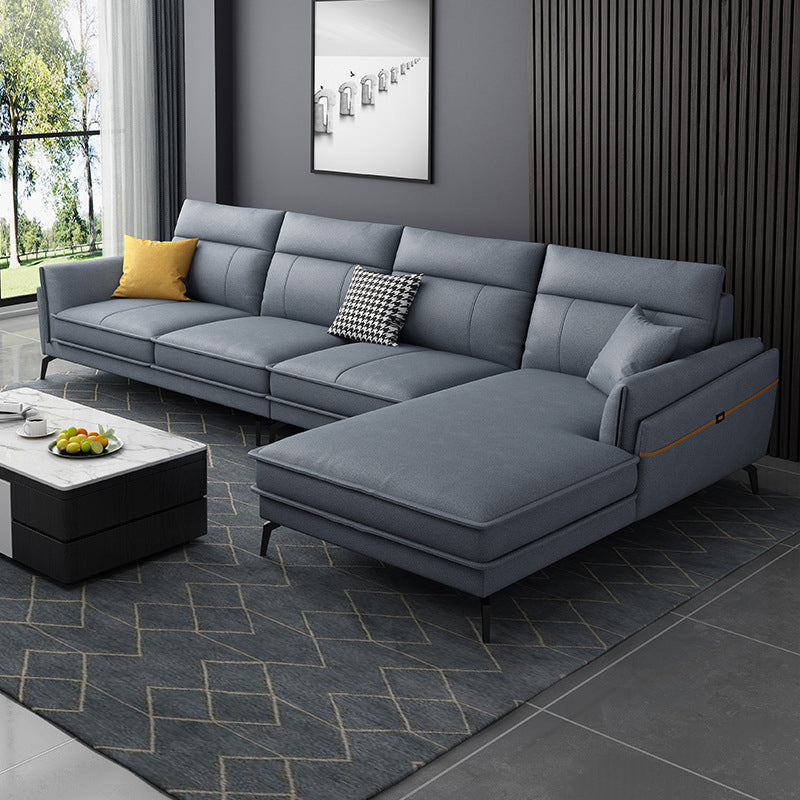 Scandinavian Blue Pillow Back Sectionals/Sofa for Living Room 35.43" High