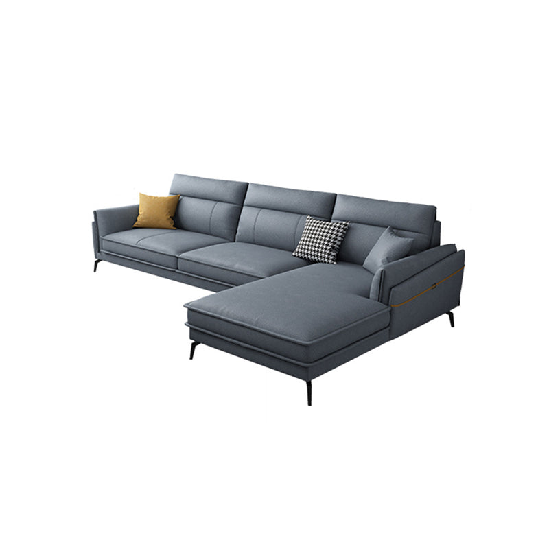 Scandinavian Blue Pillow Back Sectionals/Sofa for Living Room 35.43" High