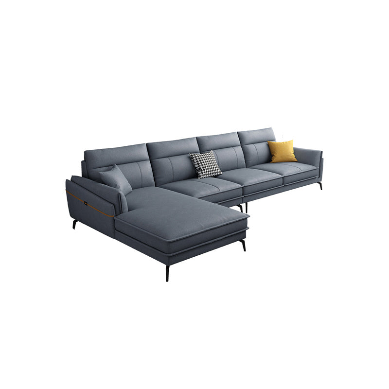 Scandinavian Blue Pillow Back Sectionals/Sofa for Living Room 35.43" High
