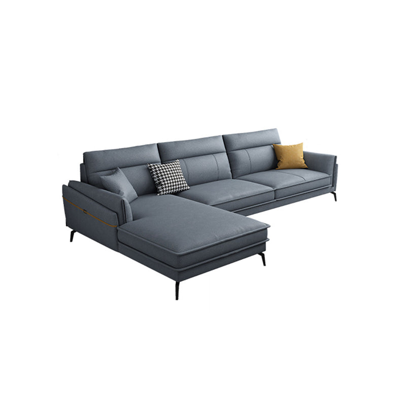 Scandinavian Blue Pillow Back Sectionals/Sofa for Living Room 35.43" High