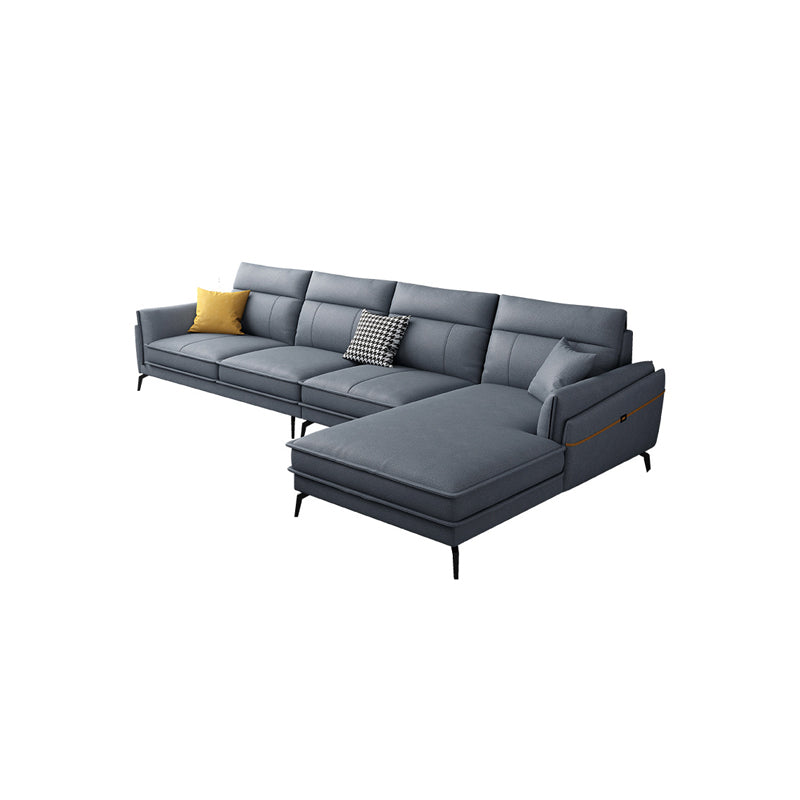 Scandinavian Blue Pillow Back Sectionals/Sofa for Living Room 35.43" High
