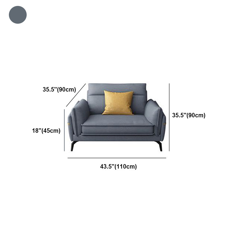 Scandinavian Blue Pillow Back Sectionals/Sofa for Living Room 35.43" High