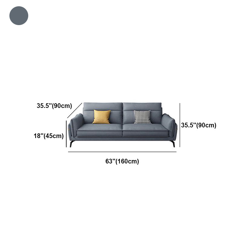 Scandinavian Blue Pillow Back Sectionals/Sofa for Living Room 35.43" High