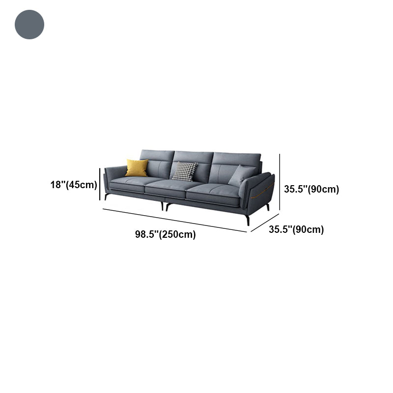 Scandinavian Blue Pillow Back Sectionals/Sofa for Living Room 35.43" High