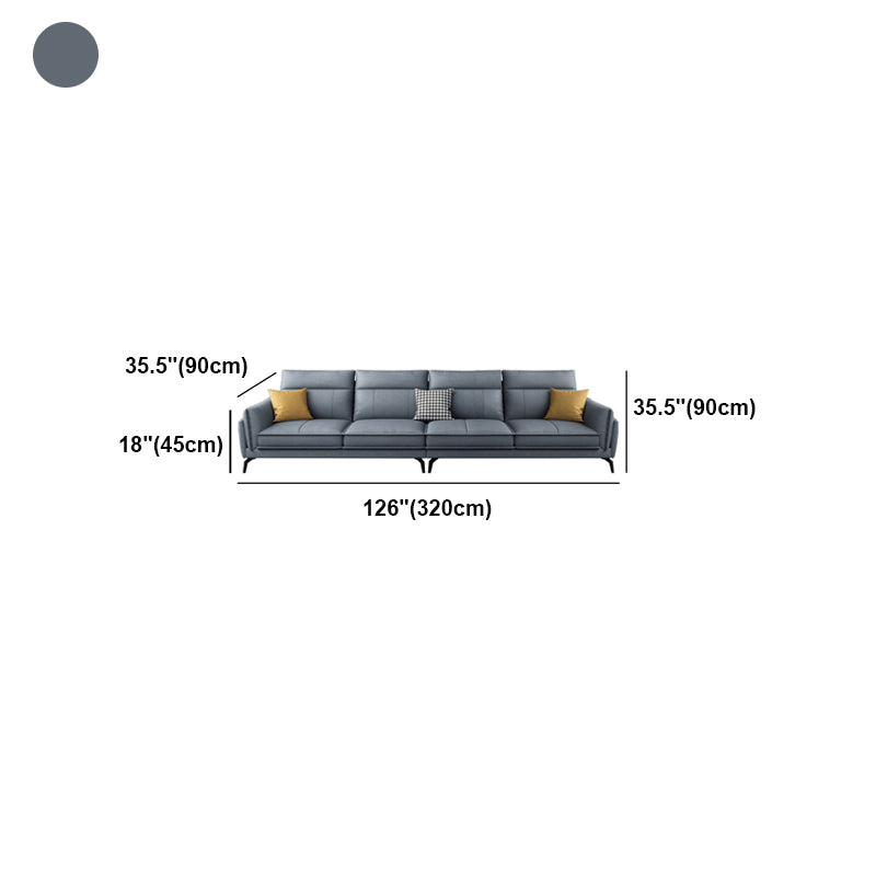 Scandinavian Blue Pillow Back Sectionals/Sofa for Living Room 35.43" High