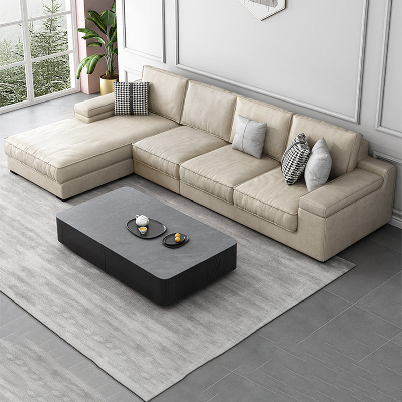 Contemporary Sofa Pillow Top Arm Modular Reversible L-Shape Sectional Couch