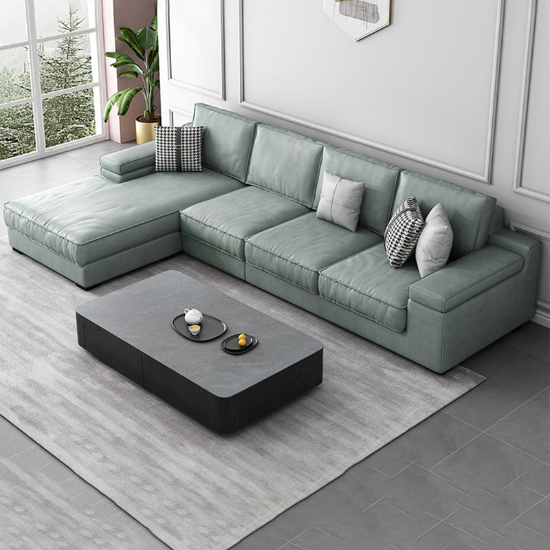 Contemporary Sofa Pillow Top Arm Modular Reversible L-Shape Sectional Couch