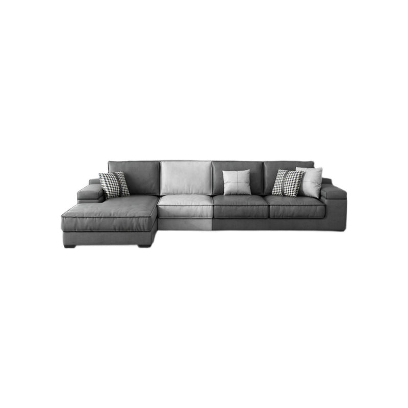 Contemporary Sofa Pillow Top Arm Modular Reversible L-Shape Sectional Couch