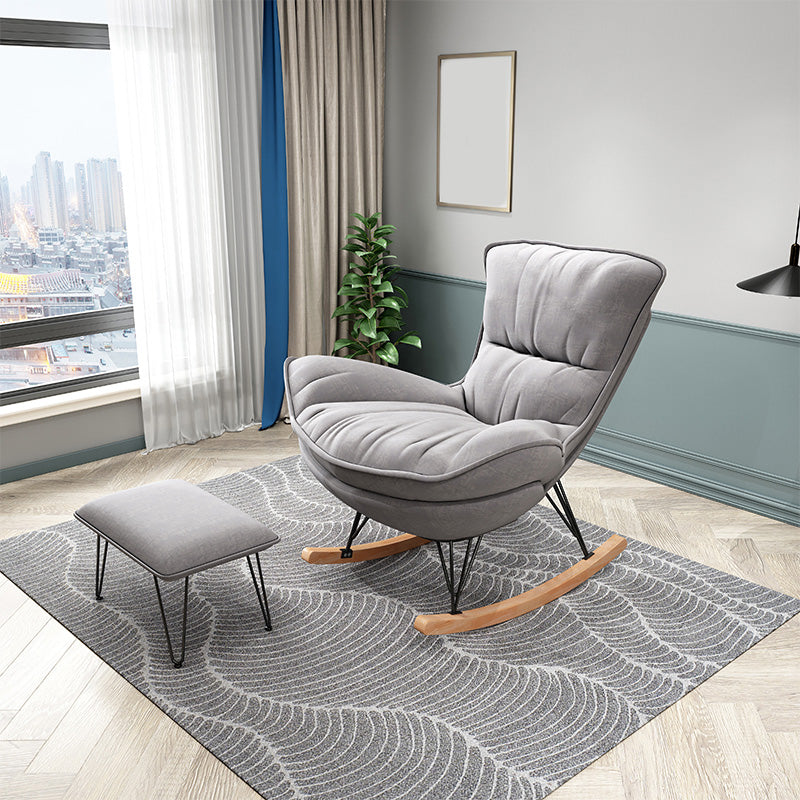 27.56"L x 37.4"W x 34.65"H Armless Cushion Back Chair,Modern Reclining with Ottoman