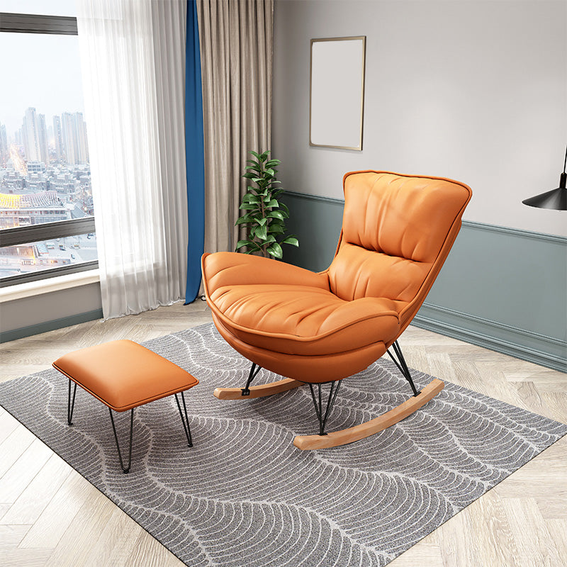 27.56"L x 37.4"W x 34.65"H Armless Cushion Back Chair,Modern Reclining with Ottoman