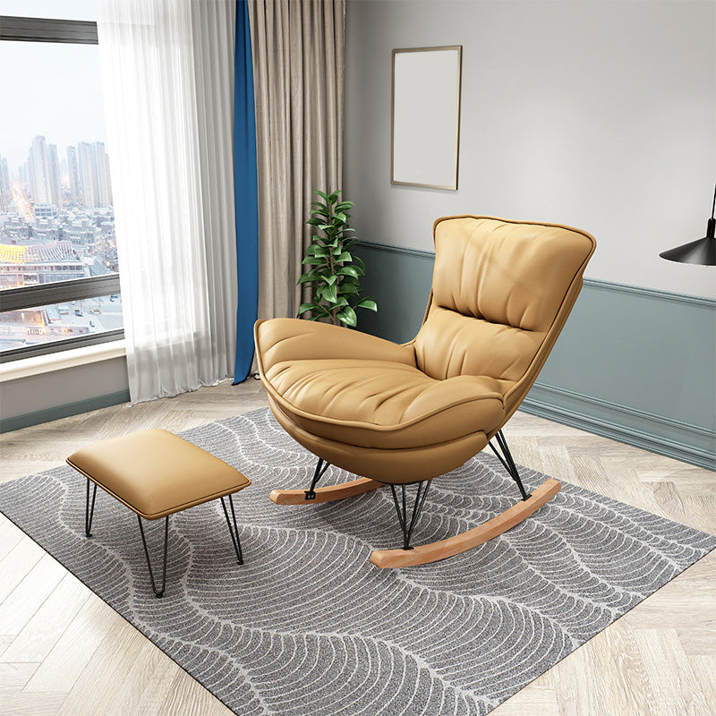 27.56"L x 37.4"W x 34.65"H Armless Cushion Back Chair,Modern Reclining with Ottoman