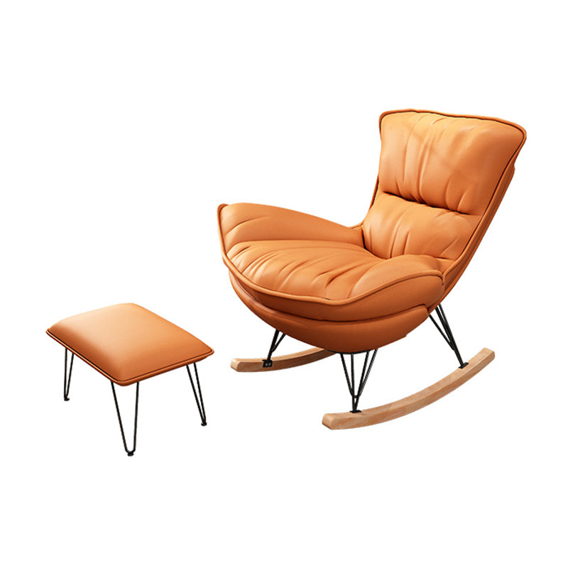 27.56"L x 37.4"W x 34.65"H Armless Cushion Back Chair,Modern Reclining with Ottoman