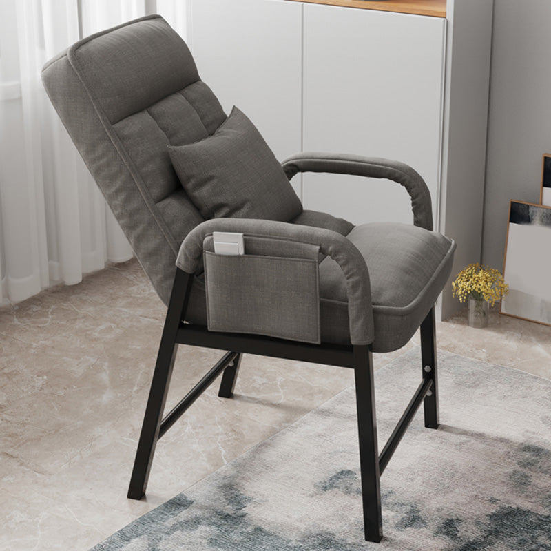 Linen Lounge Chair 17.71" L x 22.44" W x 34.64" H Adjustable Accent Chair with Storage