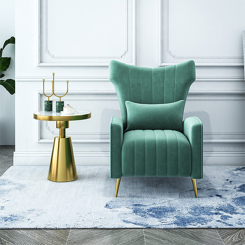 27.26"L x 34.15"W x 40.94"H Velvet Wingback Chair,Modern Sloped Arms Chair