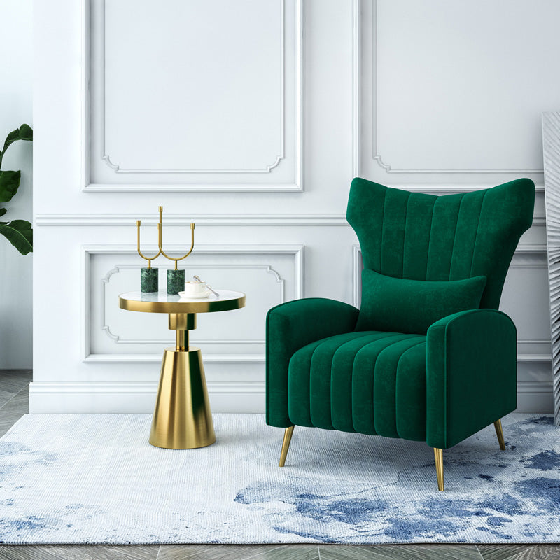 27.26"L x 34.15"W x 40.94"H Velvet Wingback Chair,Modern Sloped Arms Chair