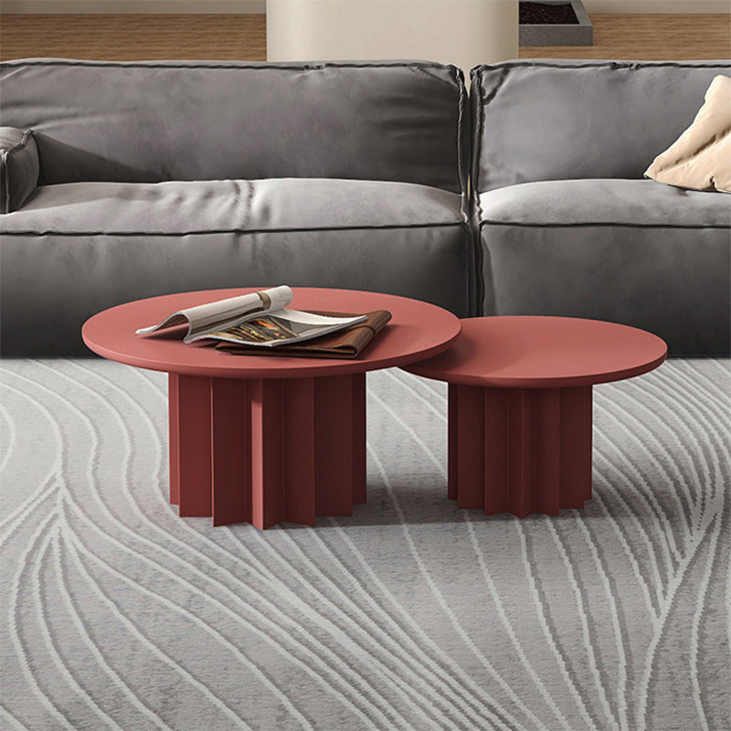 Solid Wood Blue/white/green/black Single Foot Base Design Round Coffee Table