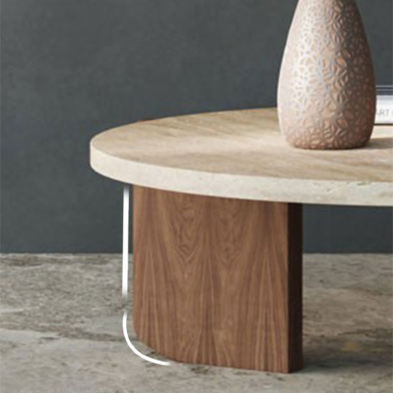 French Country Round Cocktail Table Wood 3 Legs Coffee Table