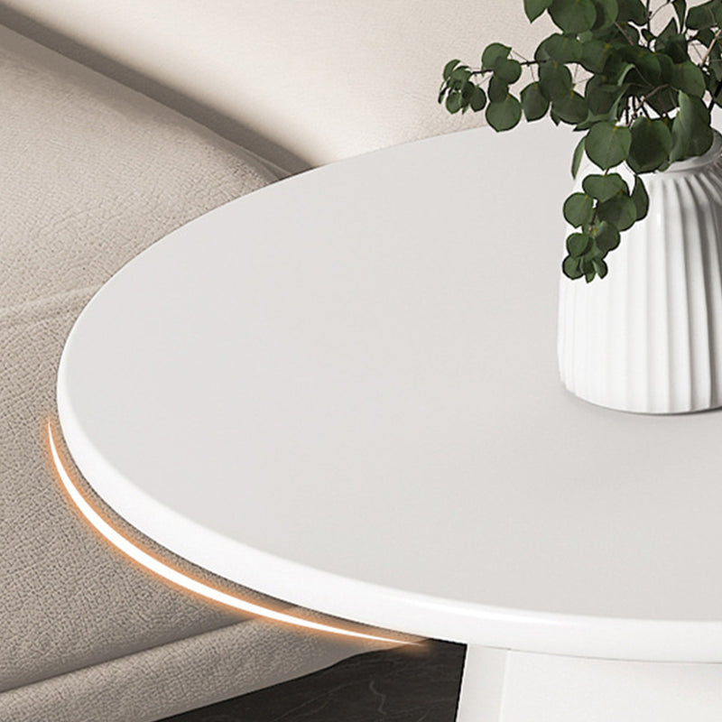 Ironwork Black/white Pedestal Base Design Round Coffee Table