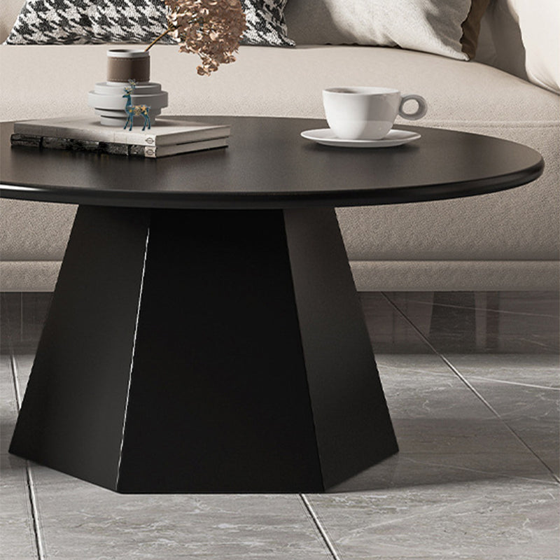 Ironwork Black/white Pedestal Base Design Round Coffee Table