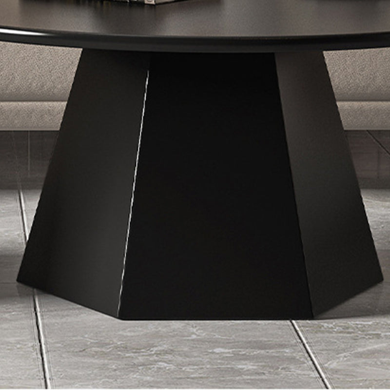 Ironwork Black/white Pedestal Base Design Round Coffee Table