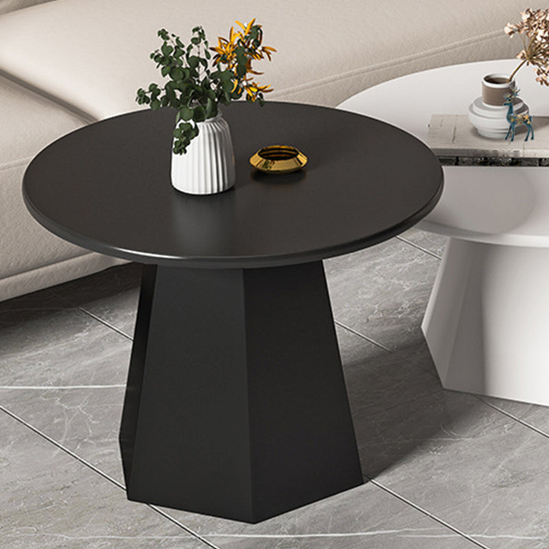 Ironwork Black/white Pedestal Base Design Round Coffee Table