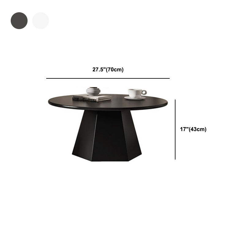 Ironwork Black/white Pedestal Base Design Round Coffee Table