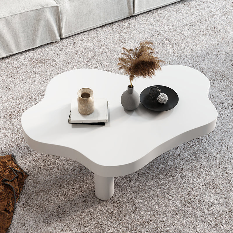 Nordic Geometric Wooden Coffee Table 3 Legs Cocktail Table - 15.75" H