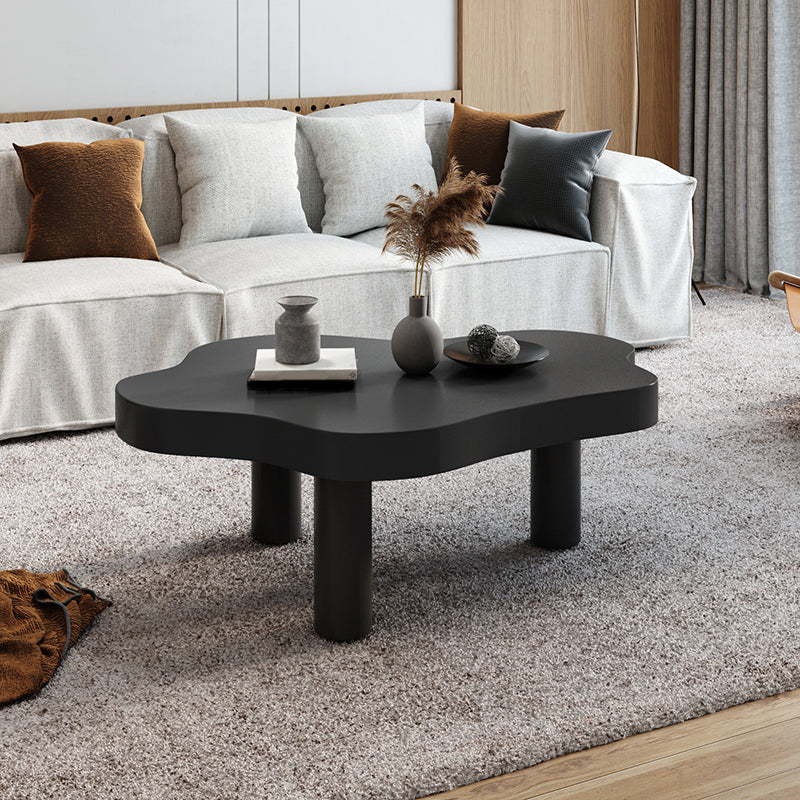 Nordic Geometric Wooden Coffee Table 3 Legs Cocktail Table - 15.75" H