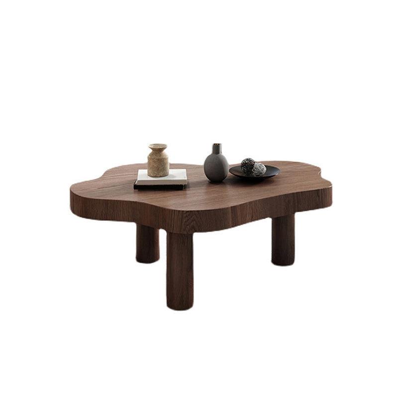 Nordic Geometric Wooden Coffee Table 3 Legs Cocktail Table - 15.75" H