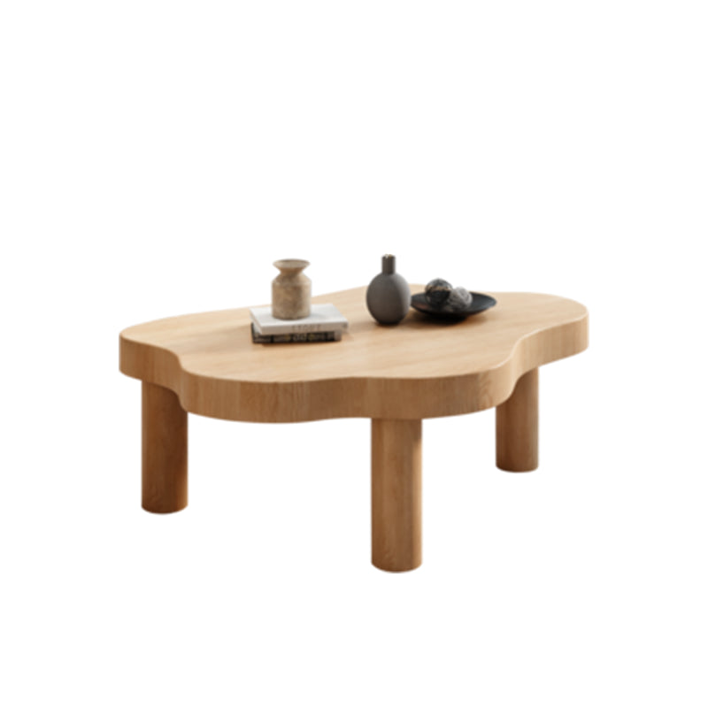 Nordic Geometric Wooden Coffee Table 3 Legs Cocktail Table - 15.75" H