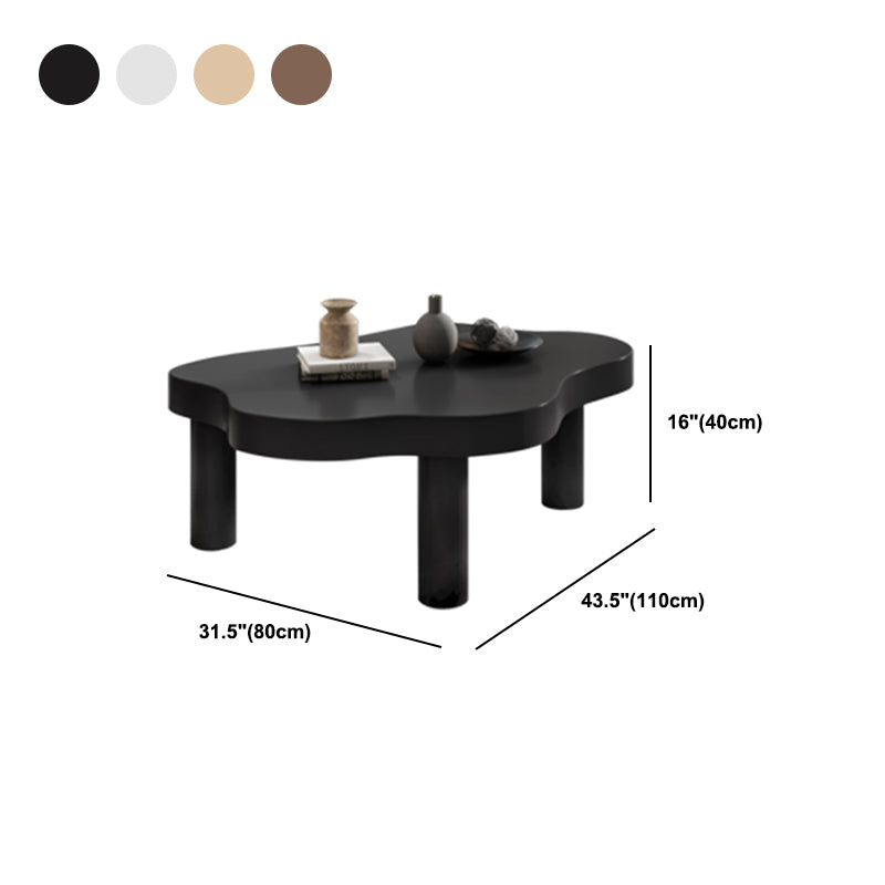 Nordic Geometric Wooden Coffee Table 3 Legs Cocktail Table - 15.75" H