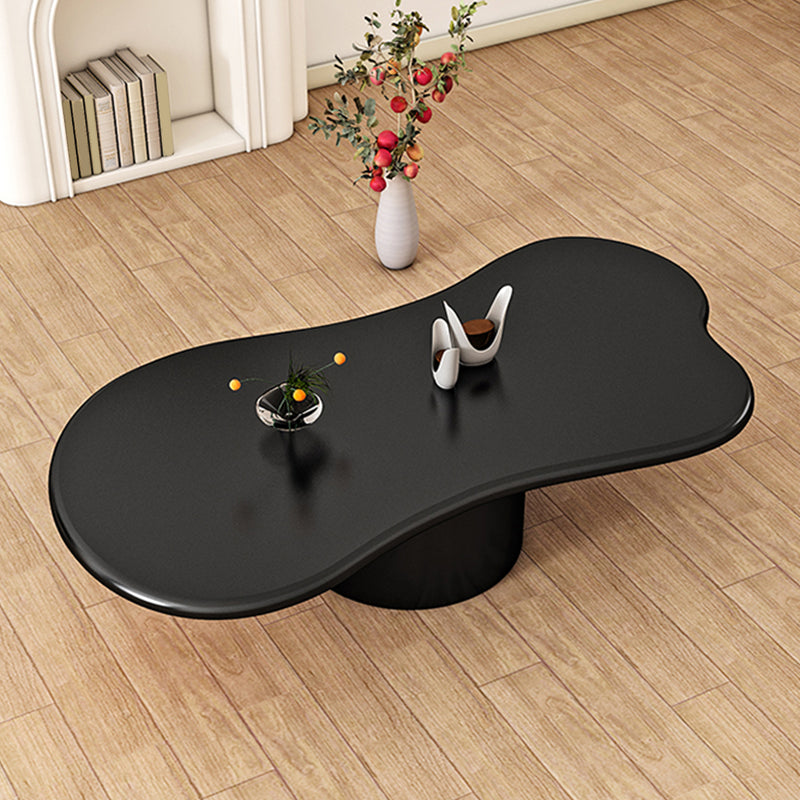 Nordic Geometric Wooden Coffee Table Pedestal 1 Single Cocktail Table