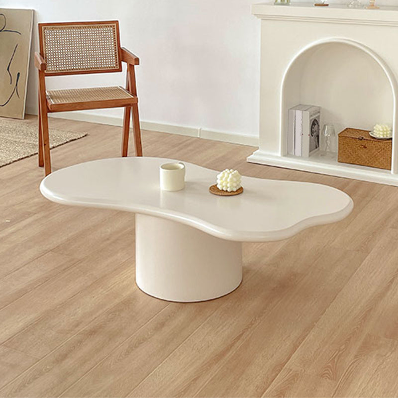 Nordic Geometric Wooden Coffee Table Pedestal 1 Single Cocktail Table