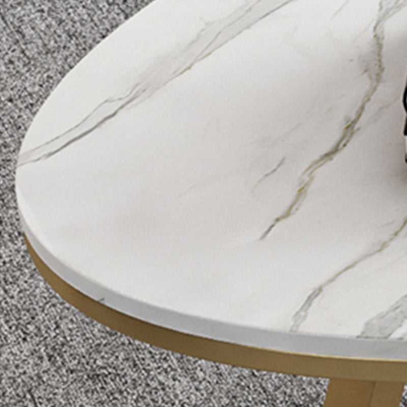 Slate Top Glam Cross Legs Coffee Table Oval Coffee Cocktail Table