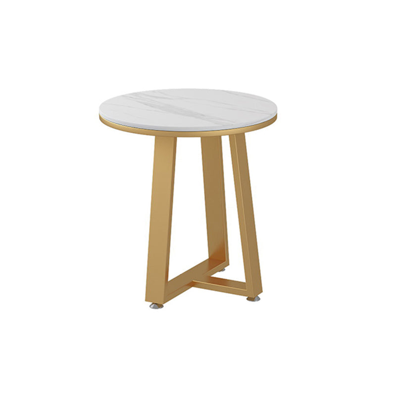 Glam Metal Cross Legs Coffee Table Slate Top Round Coffee Table