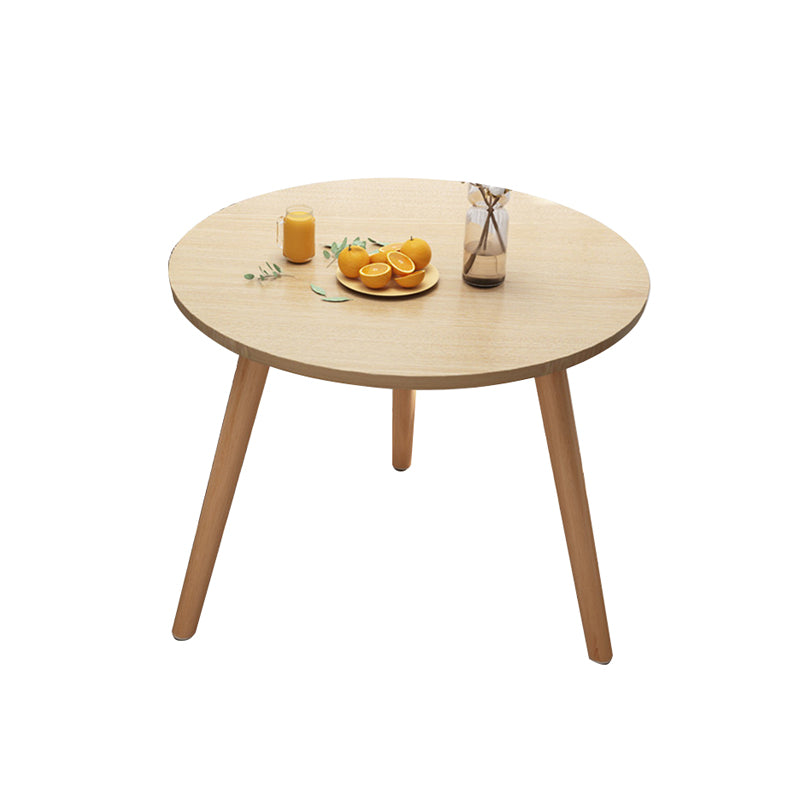 Contemporary 3 Legs End Table Round Wood Top Side Table for Living Room