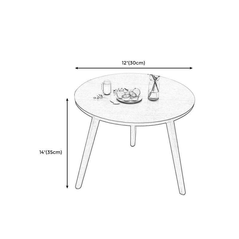 Contemporary 3 Legs End Table Round Wood Top Side Table for Living Room