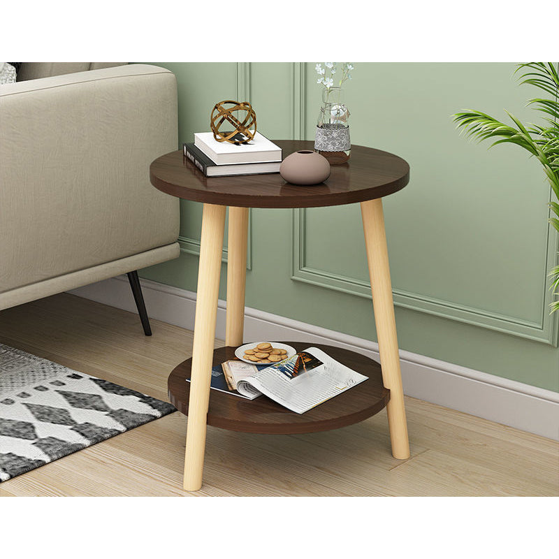 Modern White/yellow/black/pink Round End Table Wooden Tripod Sofa Side Table