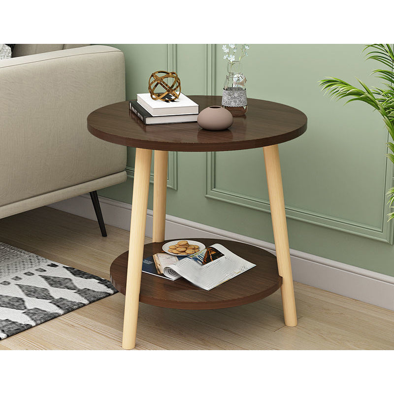 Modern White/yellow/black/pink Round End Table Wooden Tripod Sofa Side Table