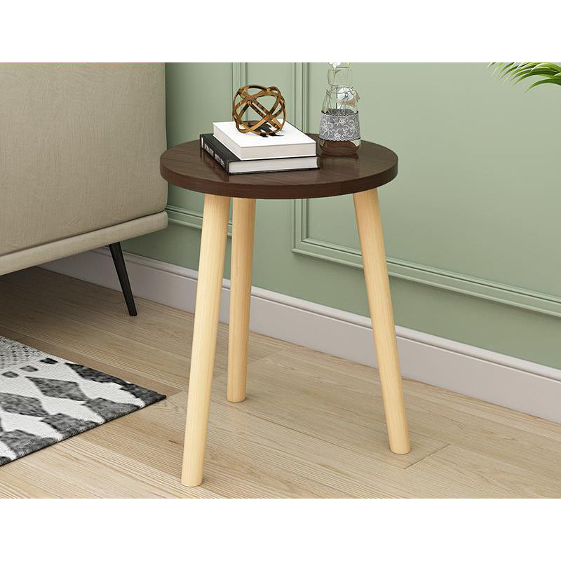 Modern White/yellow/black/pink Round End Table Wooden Tripod Sofa Side Table