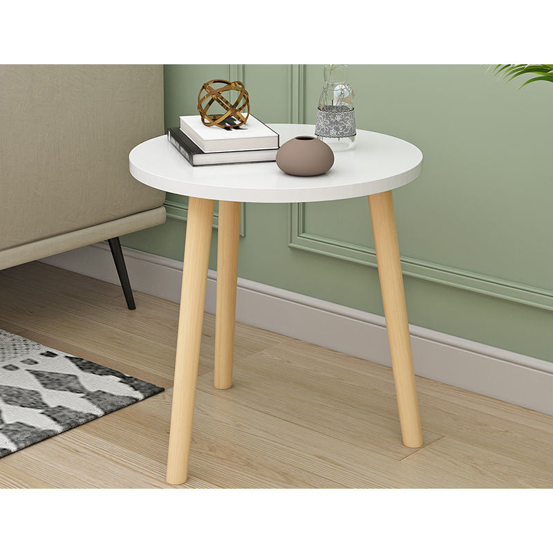 Modern White/yellow/black/pink Round End Table Wooden Tripod Sofa Side Table